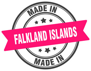 Made in Falkland Islands round sign. Made in Falkland Islands stamp.