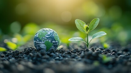 Earth and sprout on soil