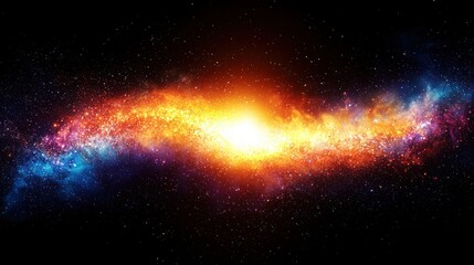 Obraz premium Vibrant nebula with bright core in deep space.