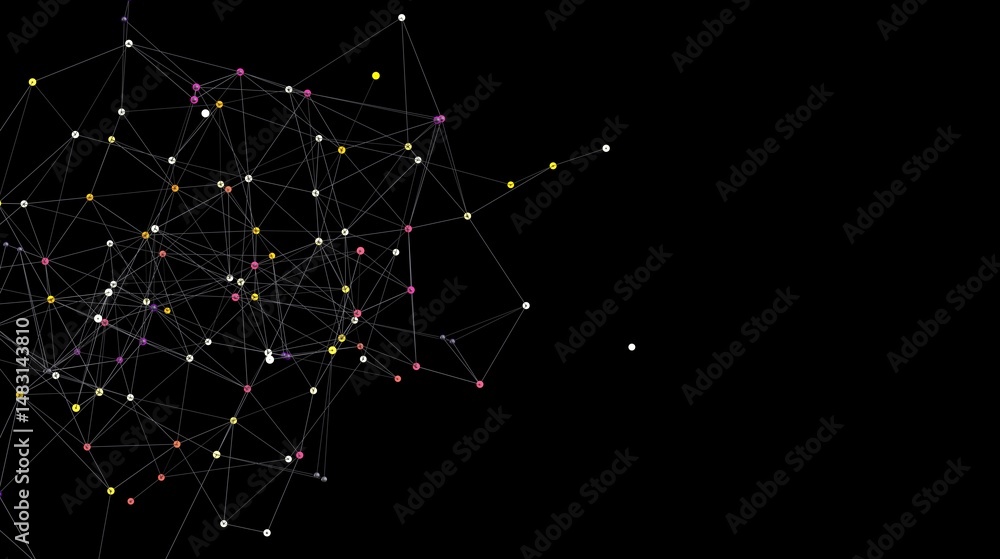Leinwandbilder Abstract background with network connection dots and lines.  Great for technology, connection, and network concepts.