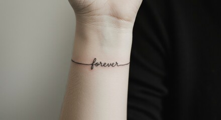 Delicate forever wrist tattoo minimalist ink design elegant style body art