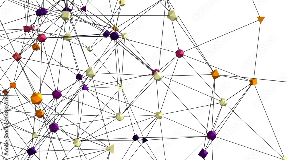 Poster Abstract background image of a complex network with interconnected nodes. Ideal for technology, data, and connection concepts.