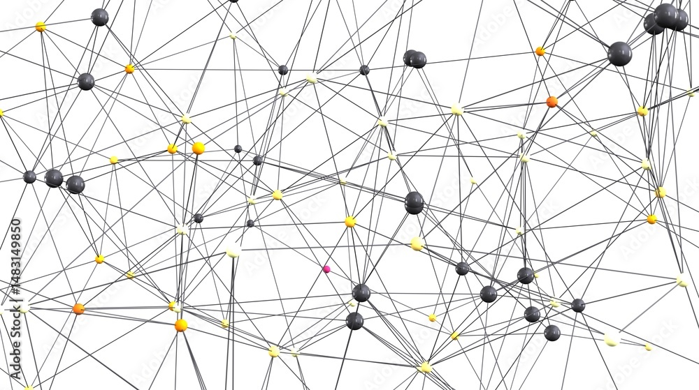 Aufkleber Abstract 3D rendering of a network.  Great for tech, connection, or global concepts.
