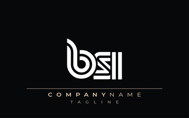 BSI Creative Unique Modern Letter Logo Design. Stylized logo featuring a unique letter design, presenting abstract minimalist aesthetics and modern appeal.
