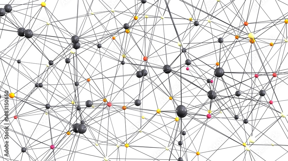 Poster Abstract background image of a complex network with interconnected nodes. Ideal for technology, connectivity, and networking concepts.
