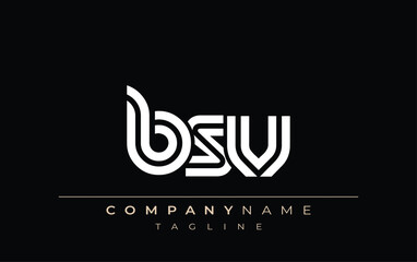 BSV Creative Unique Modern Letter Logo Design. Stylized logo featuring a unique letter design, presenting abstract minimalist aesthetics and modern appeal.