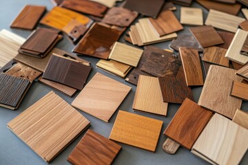 Variety of wooden planks labeled with ai for design and material selection Generative AI