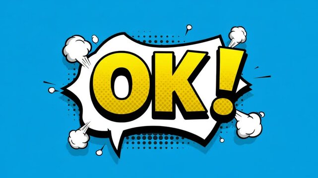 Pop art comic style graphic with yellow ok and exclamation point vector