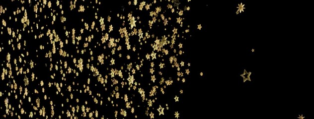 Obraz premium Sparkling gold stars on black. Perfect for celebration, holiday, or luxury designs.