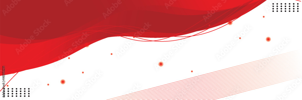 Aufkleber dynamic geometric red shape on gradient white background