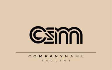 CSM Creative Unique Modern Letter Logo Design. Stylized logo featuring a unique letter design, presenting abstract minimalist aesthetics and modern appeal.