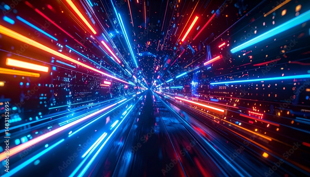 Aufkleber dynamic and futuristic illustration of data flow and digital transformation