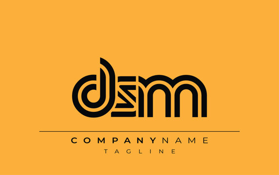 DSM Creative Unique Modern Letter Logo Design. Stylized logo featuring a unique letter design, presenting abstract minimalist aesthetics and modern appeal.