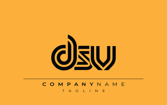 DSV Creative Unique Modern Letter Logo Design. Stylized logo featuring a unique letter design, presenting abstract minimalist aesthetics and modern appeal.