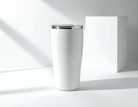 White tumbler tube on white backgrounds isolated clean
