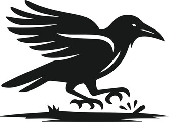 Bird vector silhouette of a crow