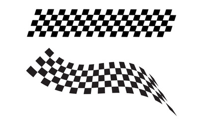 Racing flag vector icon on white background. Checkered flag. start and finish crossed flag. Racing flag.	