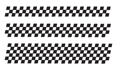 Racing flag vector icon on white background. Checkered flag. start and finish crossed flag. Racing flag.	