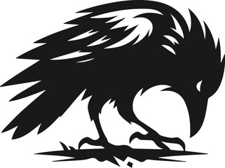 Bird vector silhouette of a crow