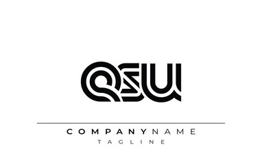 ESU Creative Unique Modern Letter Logo Design. Stylized logo featuring a unique letter design, presenting abstract minimalist aesthetics and modern appeal.