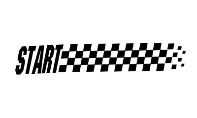 Racing flag vector icon on white background. Checkered flag. start and finish crossed flag. Racing flag.	