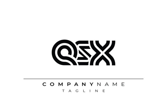 ESX Creative Unique Modern Letter Logo Design. Stylized logo featuring a unique letter design, presenting abstract minimalist aesthetics and modern appeal.