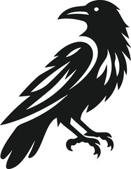 Bird vector silhouette of a crow