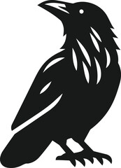 Bird vector silhouette of a crow