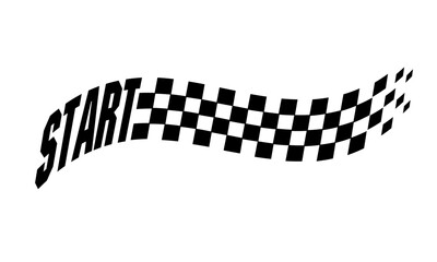 Racing flag vector icon on white background. Checkered flag. start and finish crossed flag. Racing flag.	