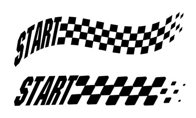 Racing flag vector icon on white background. Checkered flag. start and finish crossed flag. Racing flag.	