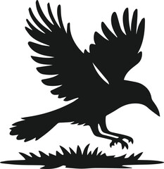Bird vector silhouette of a crow