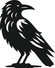 Bird vector silhouette of a crow