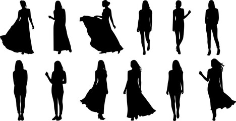 Fototapeta premium Vector silhouette of a woman.