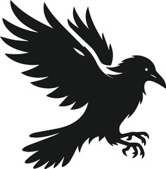 Bird vector silhouette of a crow