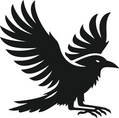 Bird vector silhouette of a crow