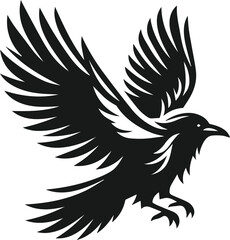 Fototapeta premium Bird vector silhouette of a crow