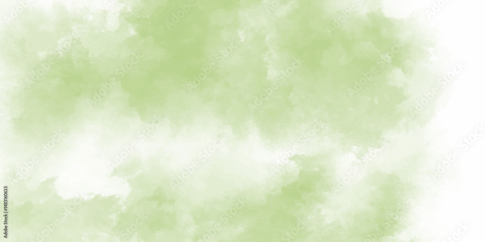 Aufkleber light green water color texture background. abstract watercolor clouds pattern in green tones. sprin