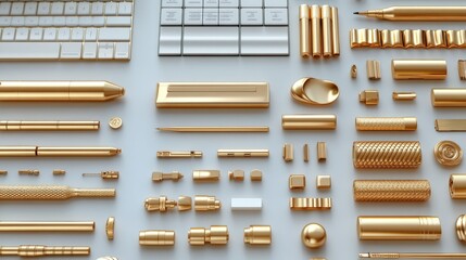 Gold-toned workstation components