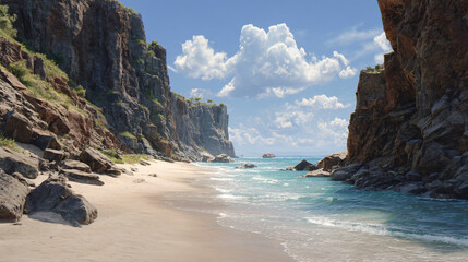 Fototapeta premium scenic cliffside beach