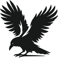 Fototapeta premium Bird vector silhouette of a crow