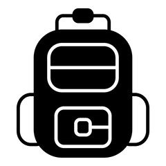 Solid backpack icon with visible straps and compartments for carrying school gear.