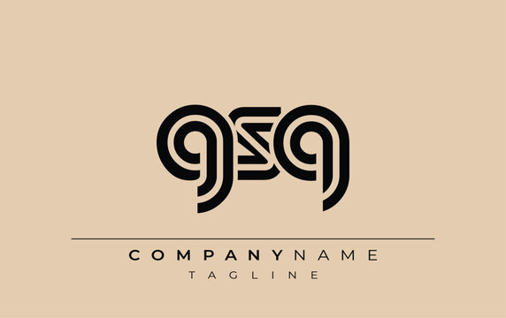 GSQ Creative Unique Modern Letter Logo Design. Stylized logo featuring a unique letter design, presenting abstract minimalist aesthetics and modern appeal.