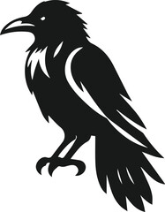Bird vector silhouette of a crow