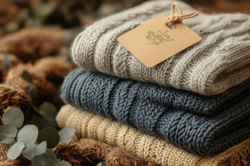 knit blankets with tags.