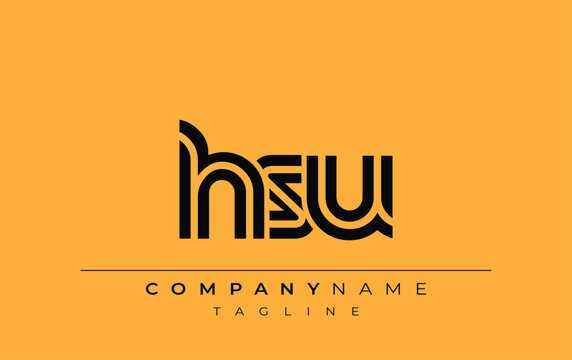 HRU Creative Unique Modern Letter Logo Design. Stylized logo featuring a unique letter design, presenting abstract minimalist aesthetics and modern appeal.