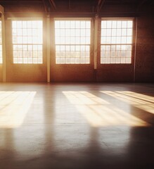 Modern urban factory sunlit industrial interior photography