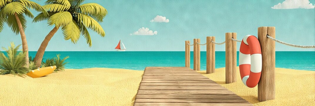  summer vacation concept with classic imagery