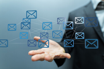 Email marketing, communication, network, connection, global business, collaboration, technology, digital, online, internet, message, inbox, sending, receiv