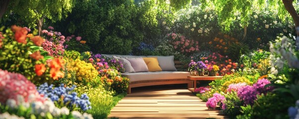 Obraz premium A Vibrant Garden Retreat