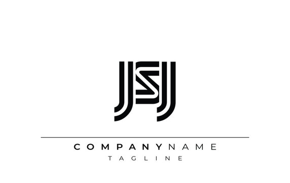 JSJ Creative Unique Modern Letter Logo Design. Stylized logo featuring a unique letter design, presenting abstract minimalist aesthetics and modern appeal.